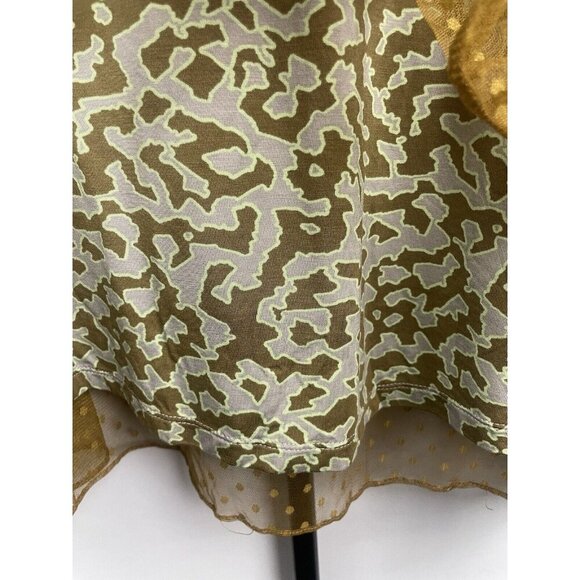 Logo Lori Goldstein Gold Polka‎ Dot Mesh Overlay Knit Midi Skirt Size XL - Picture 3 of 6